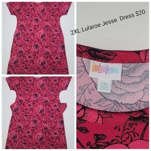 LuLaRoe 2XL JESSE Pink Floral Dress